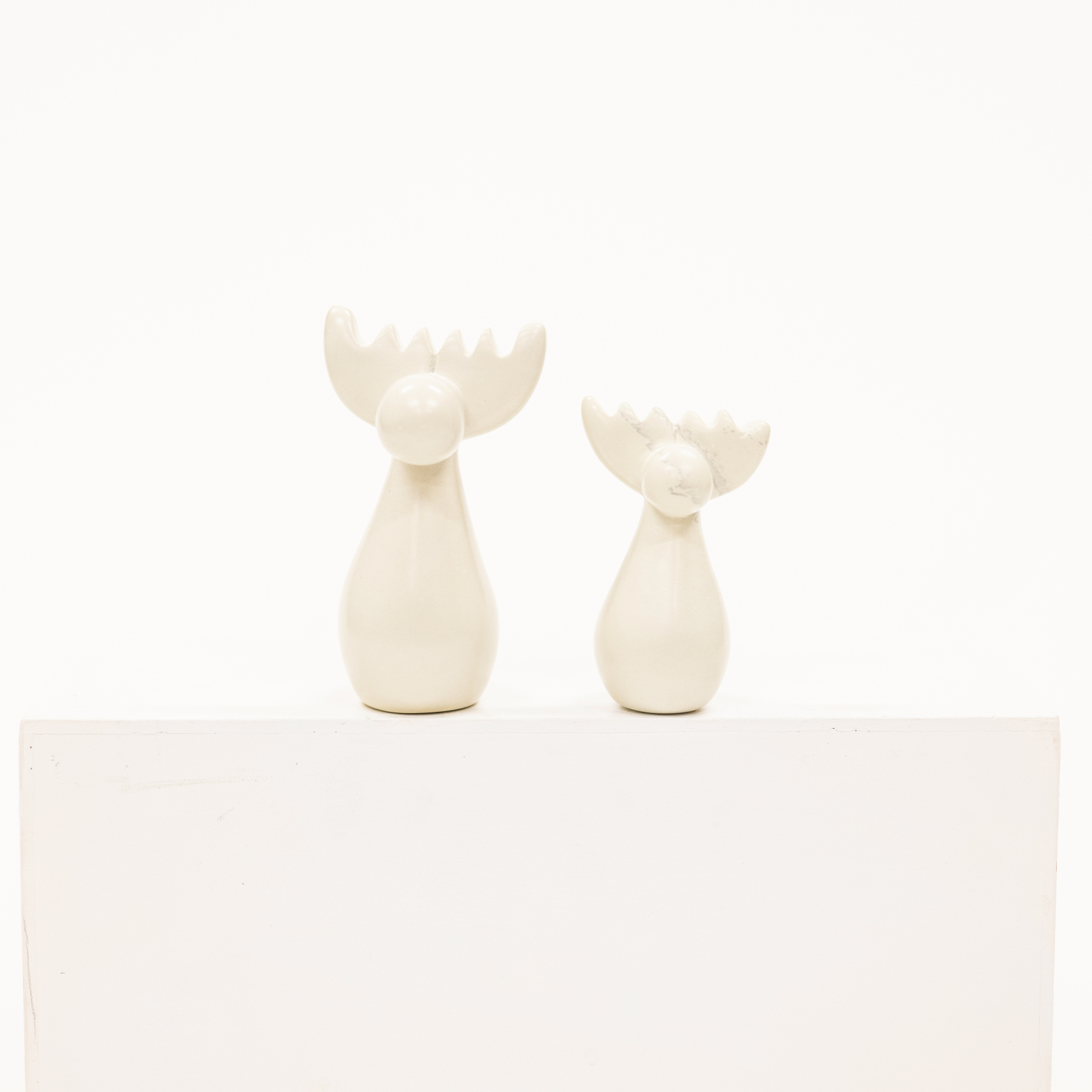 reindeer figurine carved from white soapstone