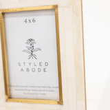 Staggered Cream Tile & Brass Picture Frame: Two Sizes