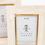 Staggered Cream Tile & Brass Picture Frame: Two Sizes
