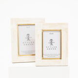 Staggered Cream Tile & Brass Picture Frame: Two Sizes