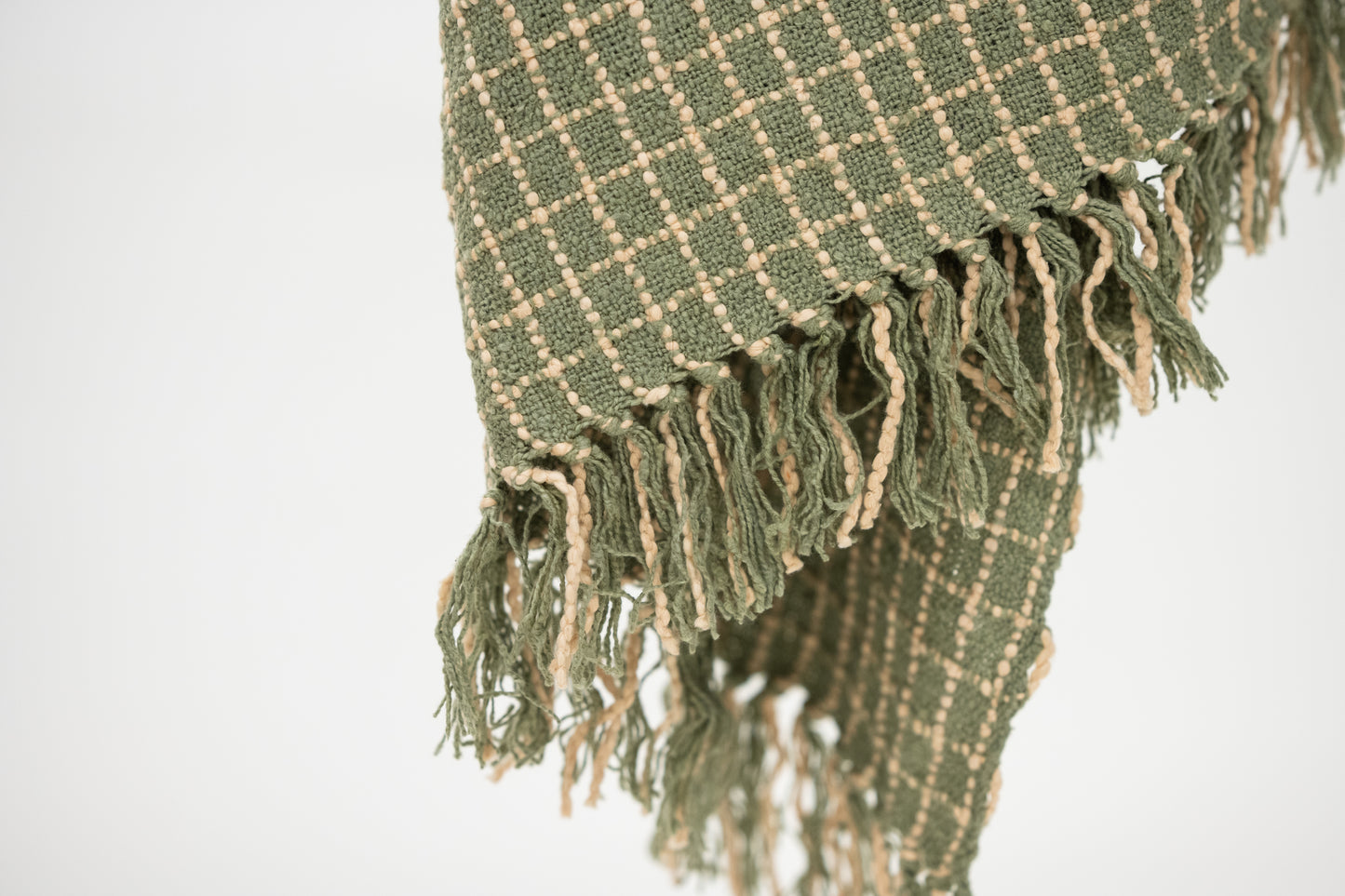 Sage Ivory Checked Throw