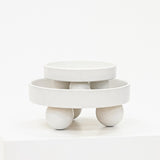 White Ceramic Pedestal with Round Feet