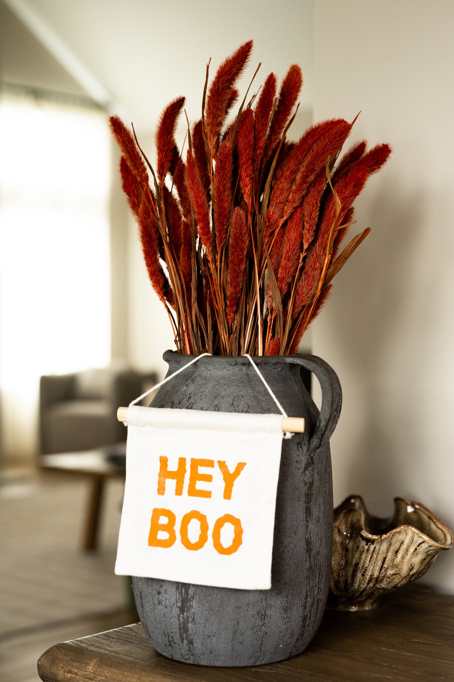 Hey Boo Canvas Sign