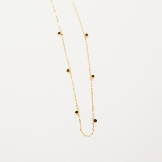 Gold Choker With Black Stones