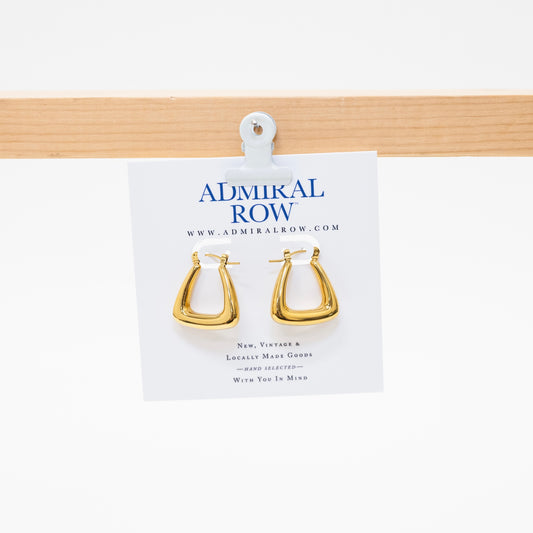 Triangle Hoop Earrings Gold