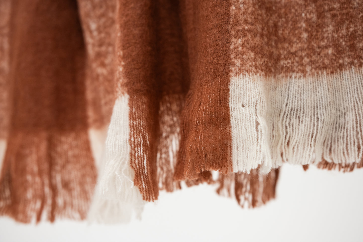 Terracotta Faux Mohair Throw