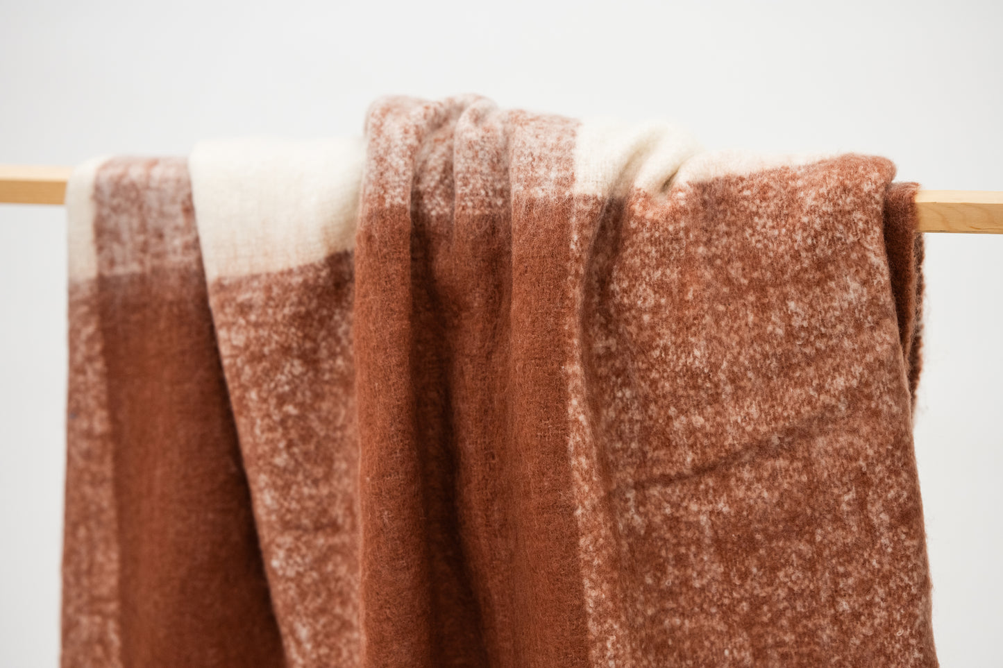 Terracotta Faux Mohair Throw