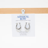 Oval Hoop Earrings Silver