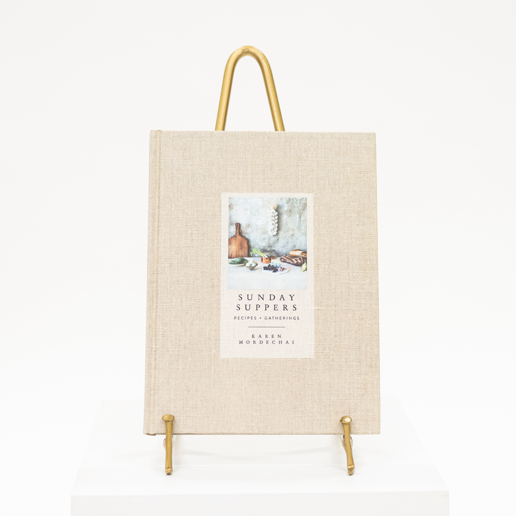 linen bound sunday suppers cookbook