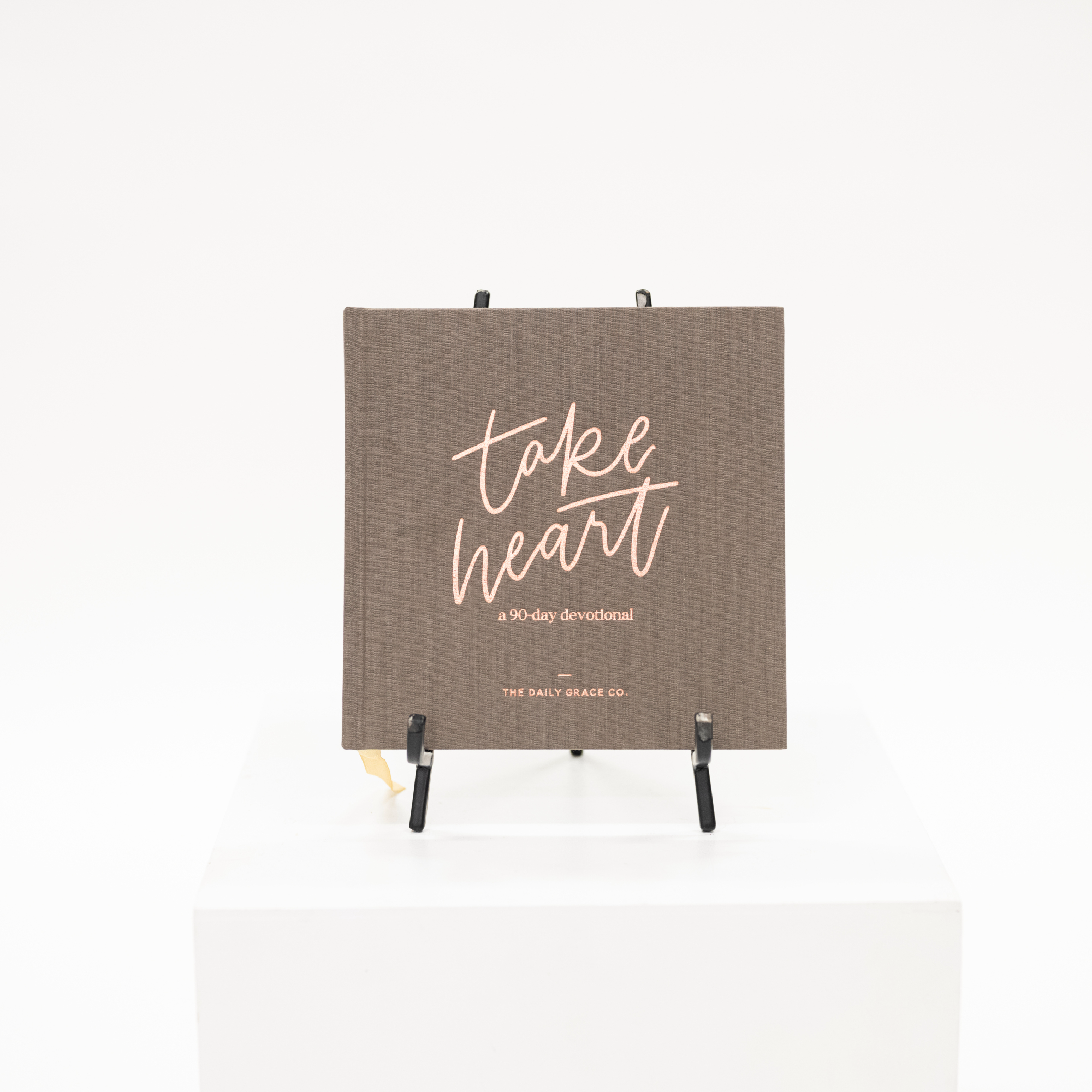 gray linen covered devotional
