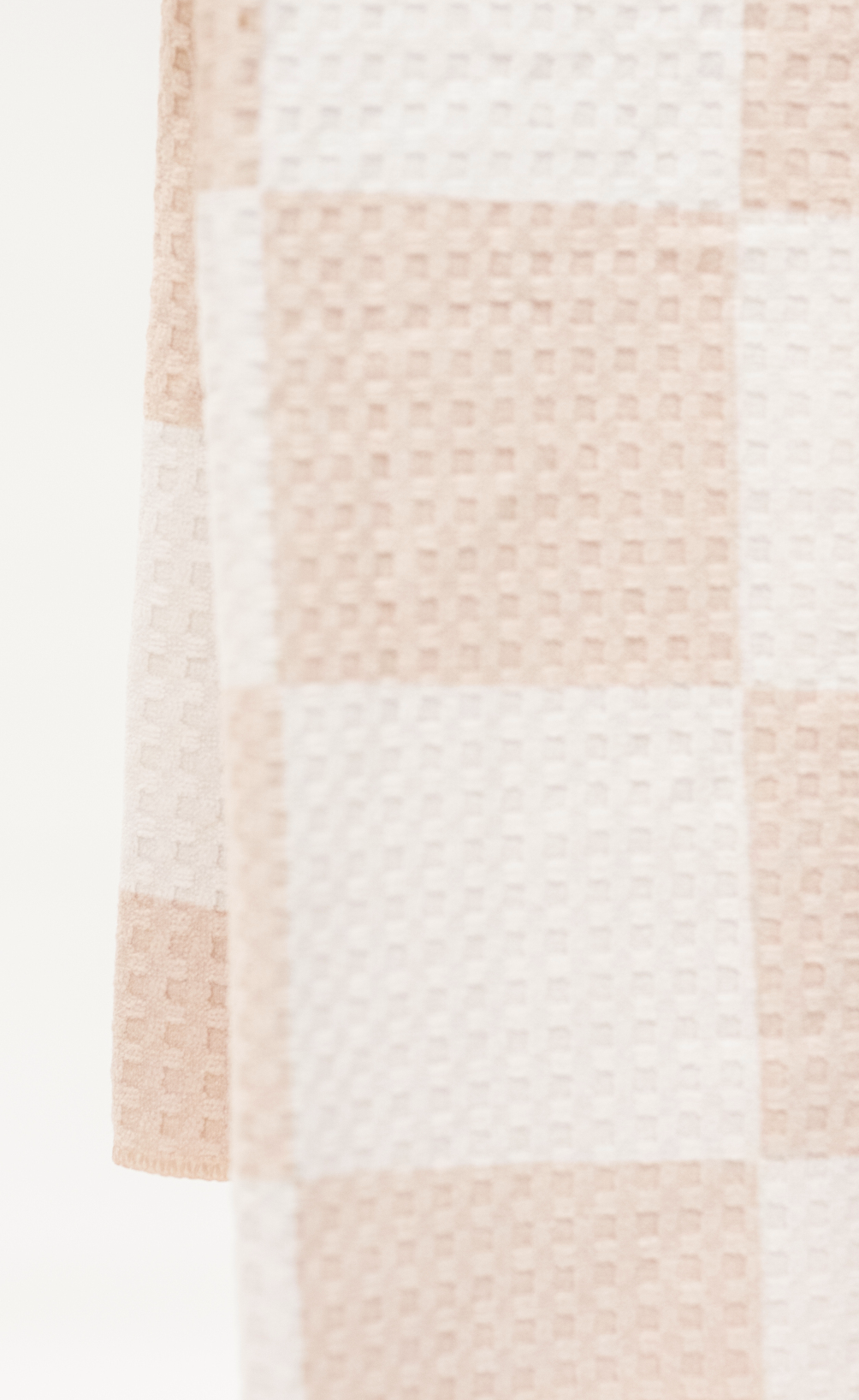 Tan & White Checkerboard Pattern Microfiber Kitchen Towel