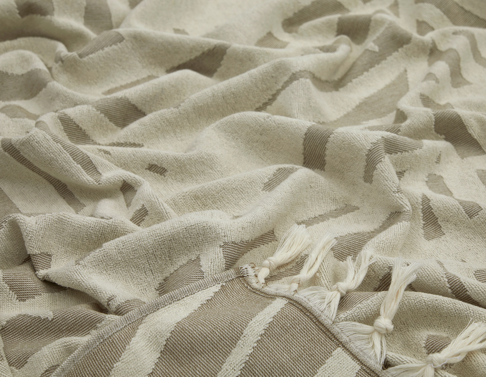 taupe color palm print turkish towel