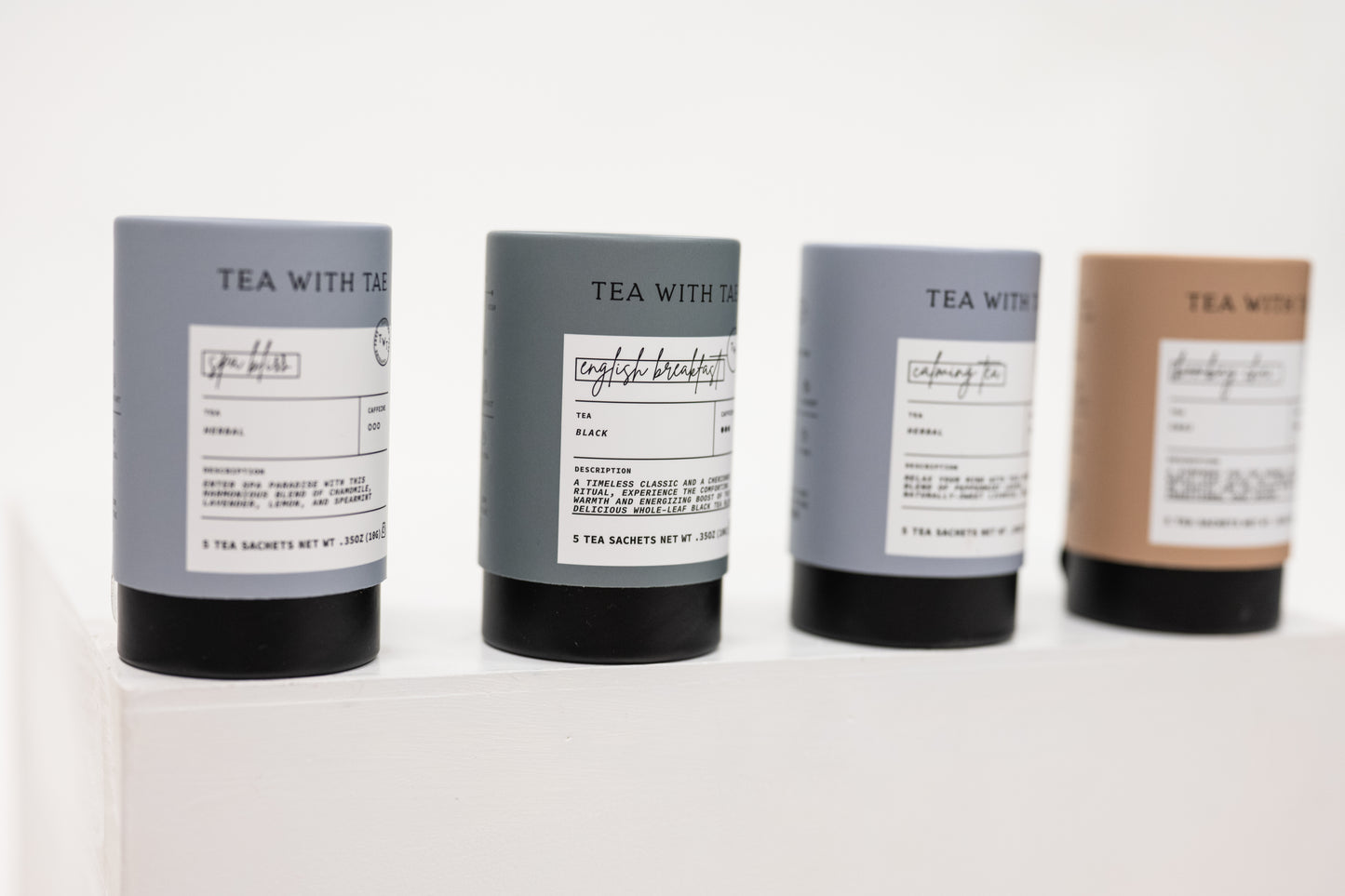 cardboard tubes of herbal tea bags