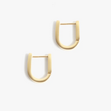 u shaped gold huggie earring