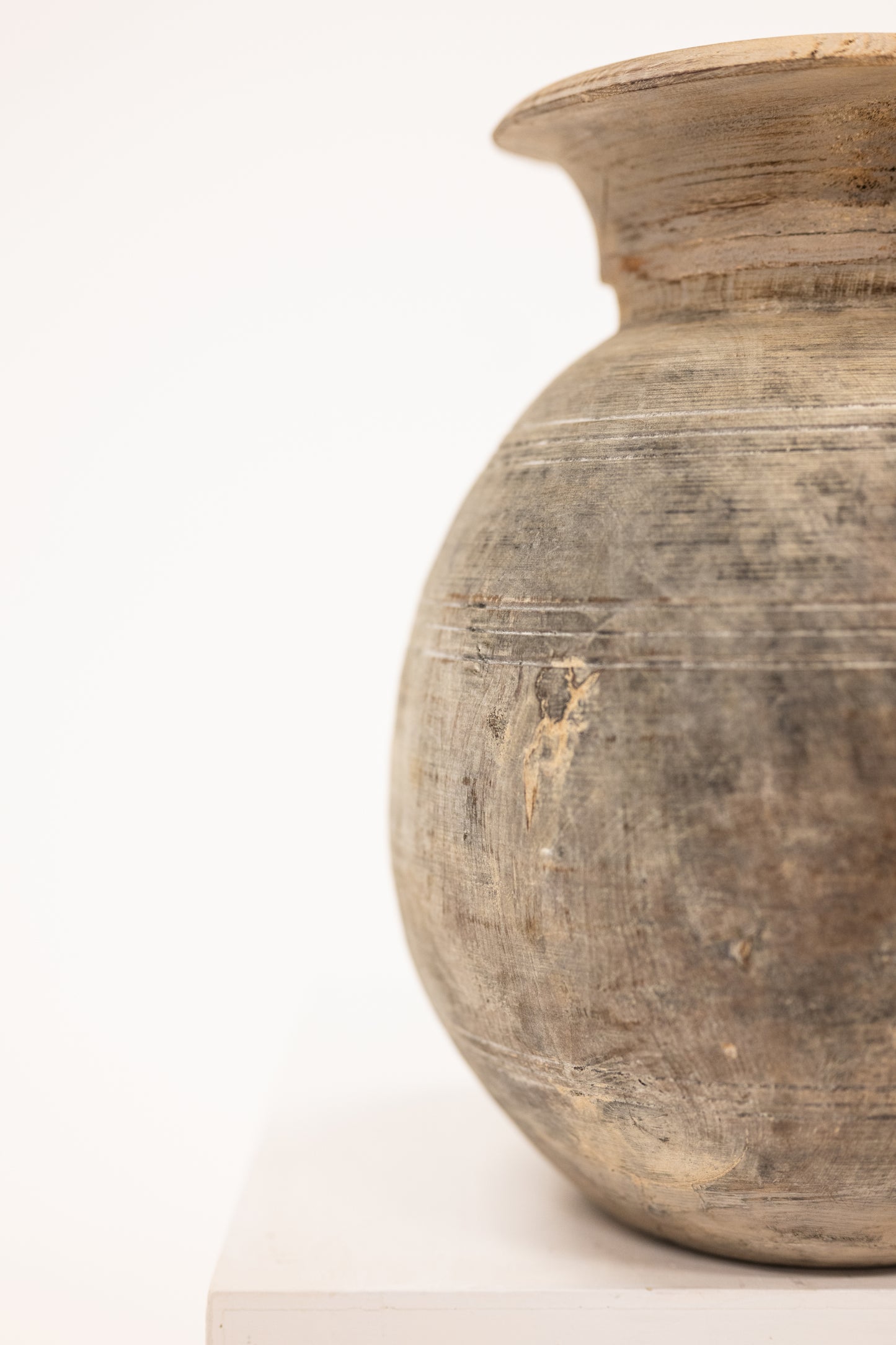 vase made from antique weathered wood