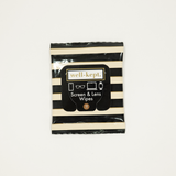black white striped pattern for well kept lens screen cleaning wipes