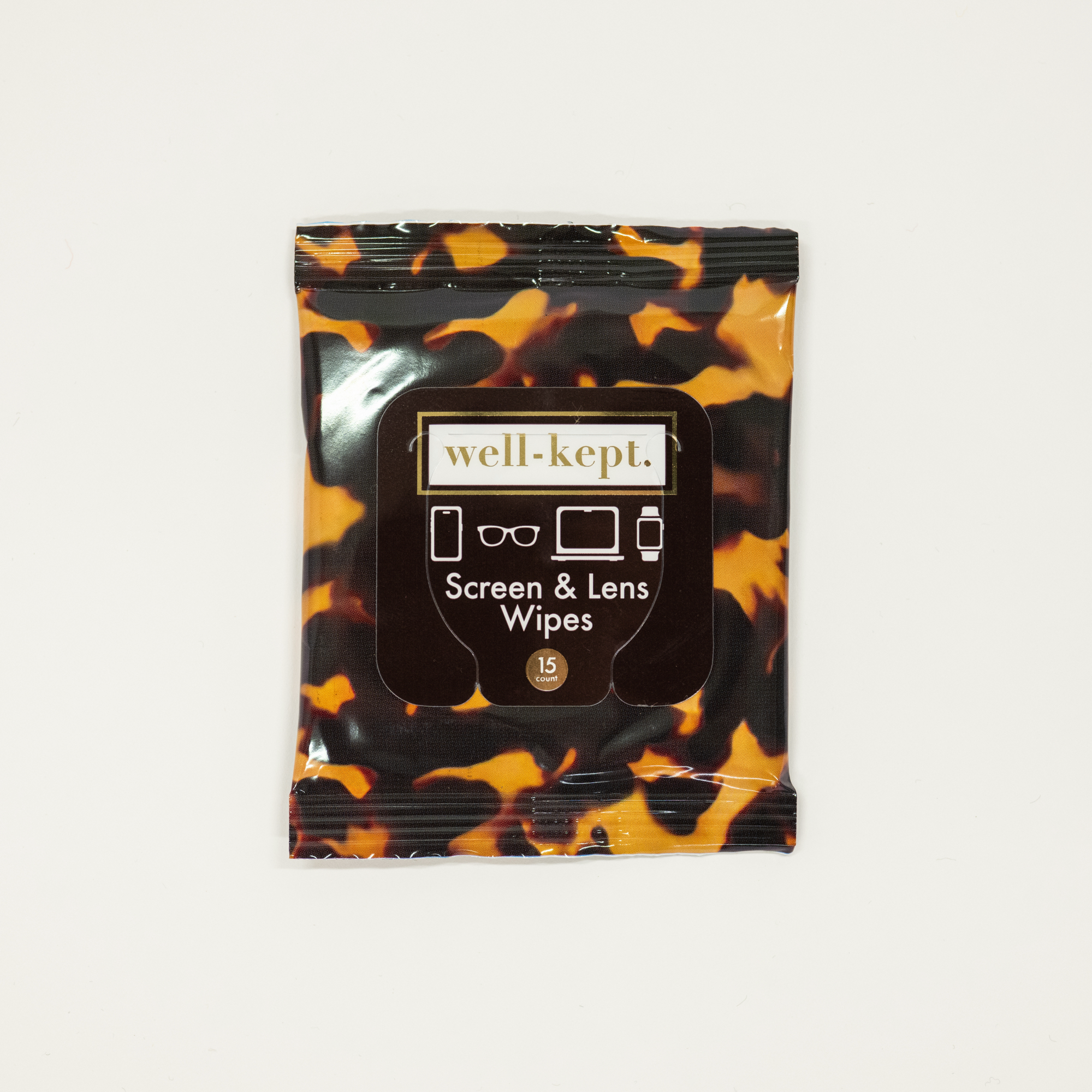 tortoise pattern for well kept screen and lens cleaning wipes