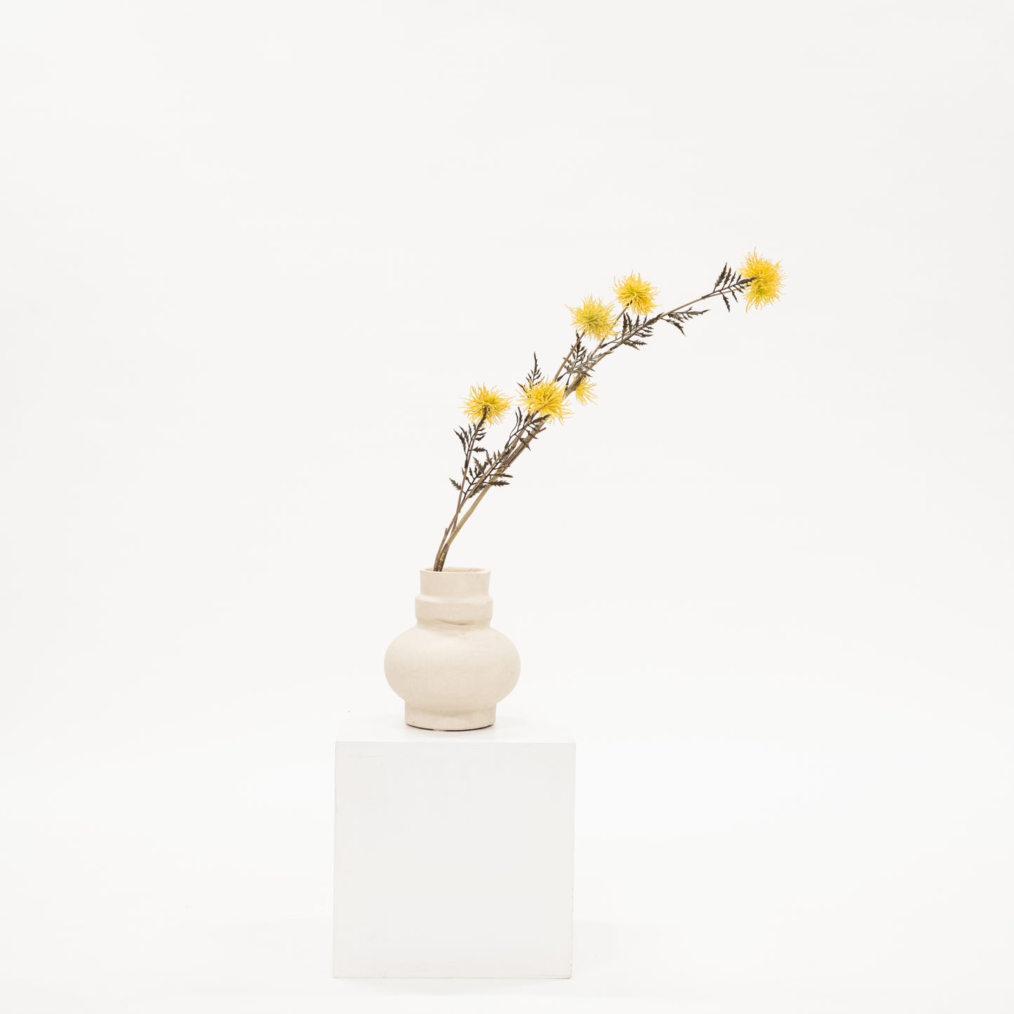 yellow thistle style faux floral stem