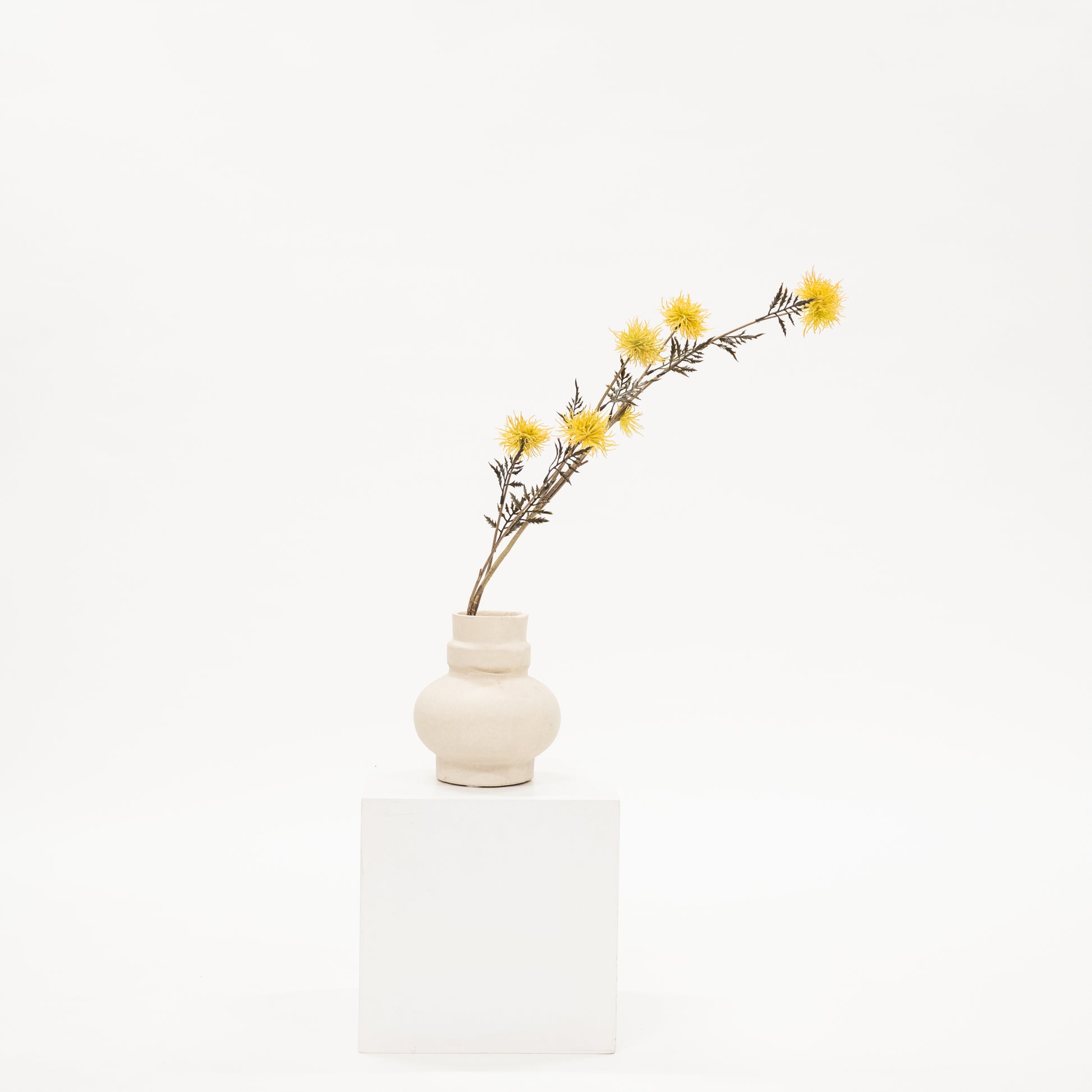 yellow thistle style faux floral stem