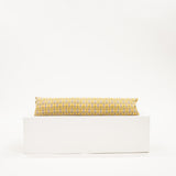 thin lumbar pillow with yellow iris repeating pattern