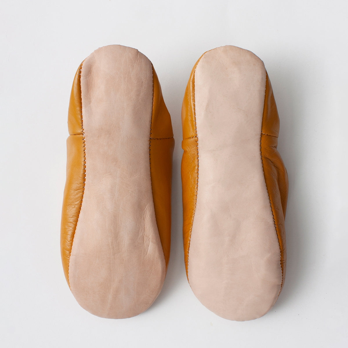 Moroccan Babouche Slippers, Ochre