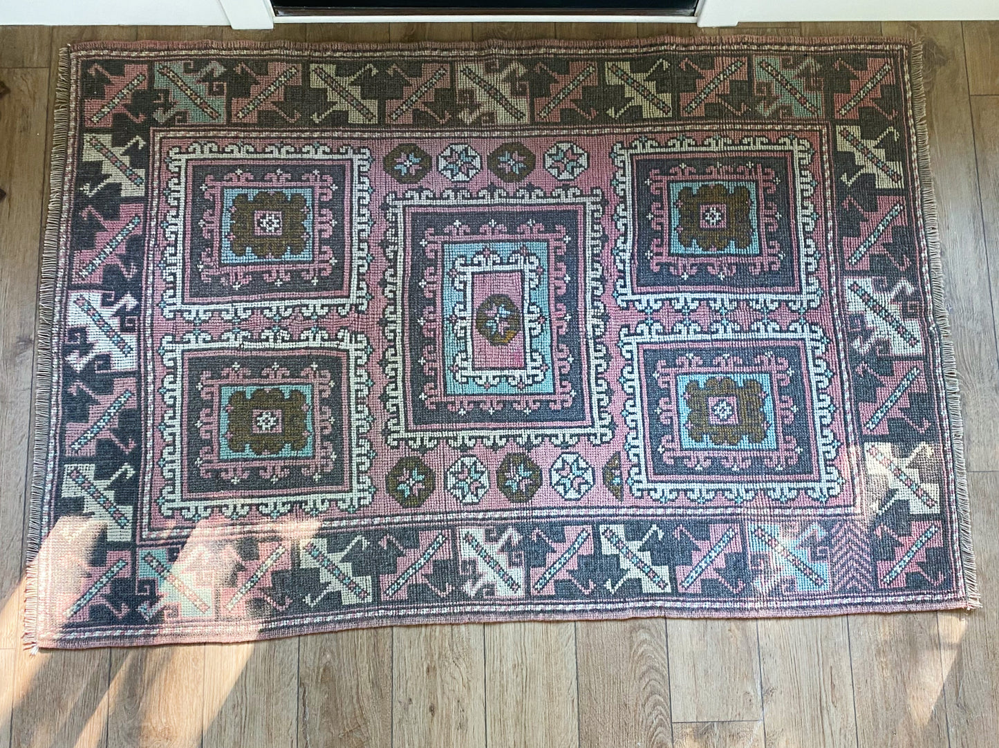 Vintage Pink Turkish Rug