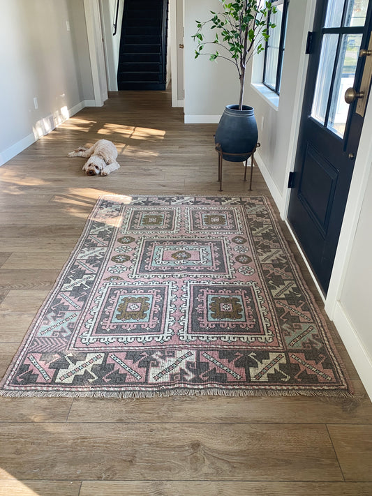 Vintage Pink Turkish Rug