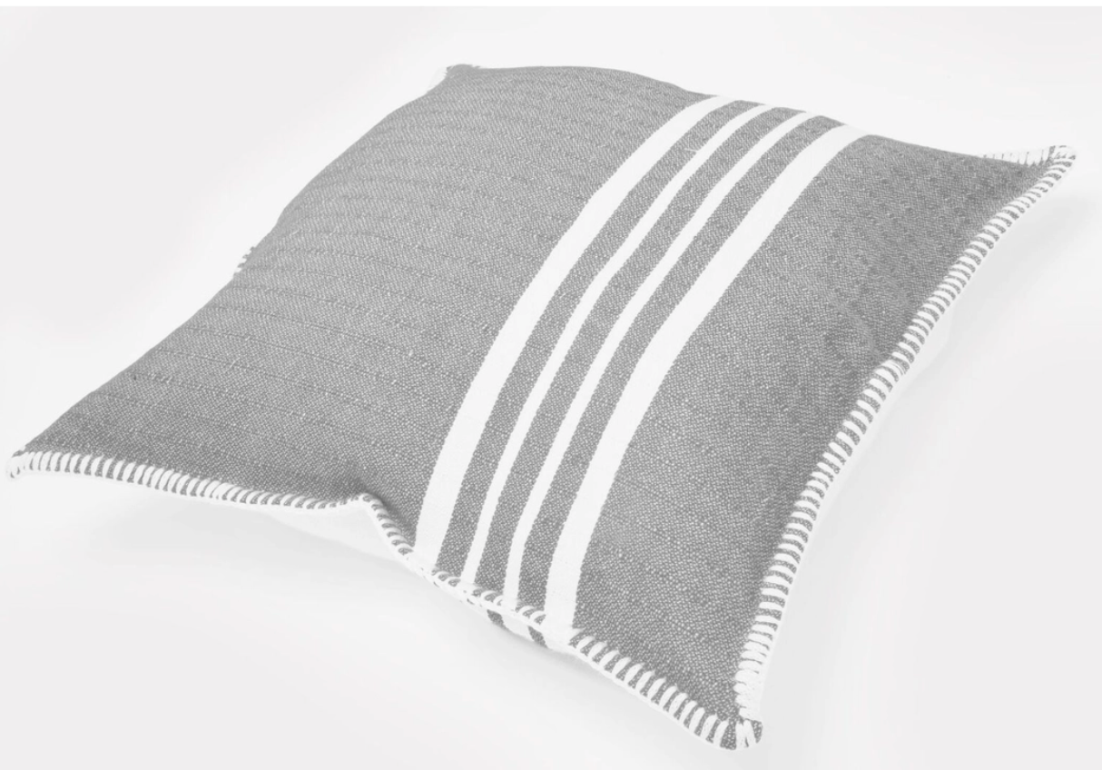 Grey Striped Pillow