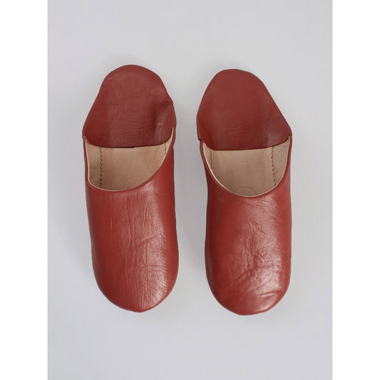 Moroccan Babouche Slippers, Terracotta