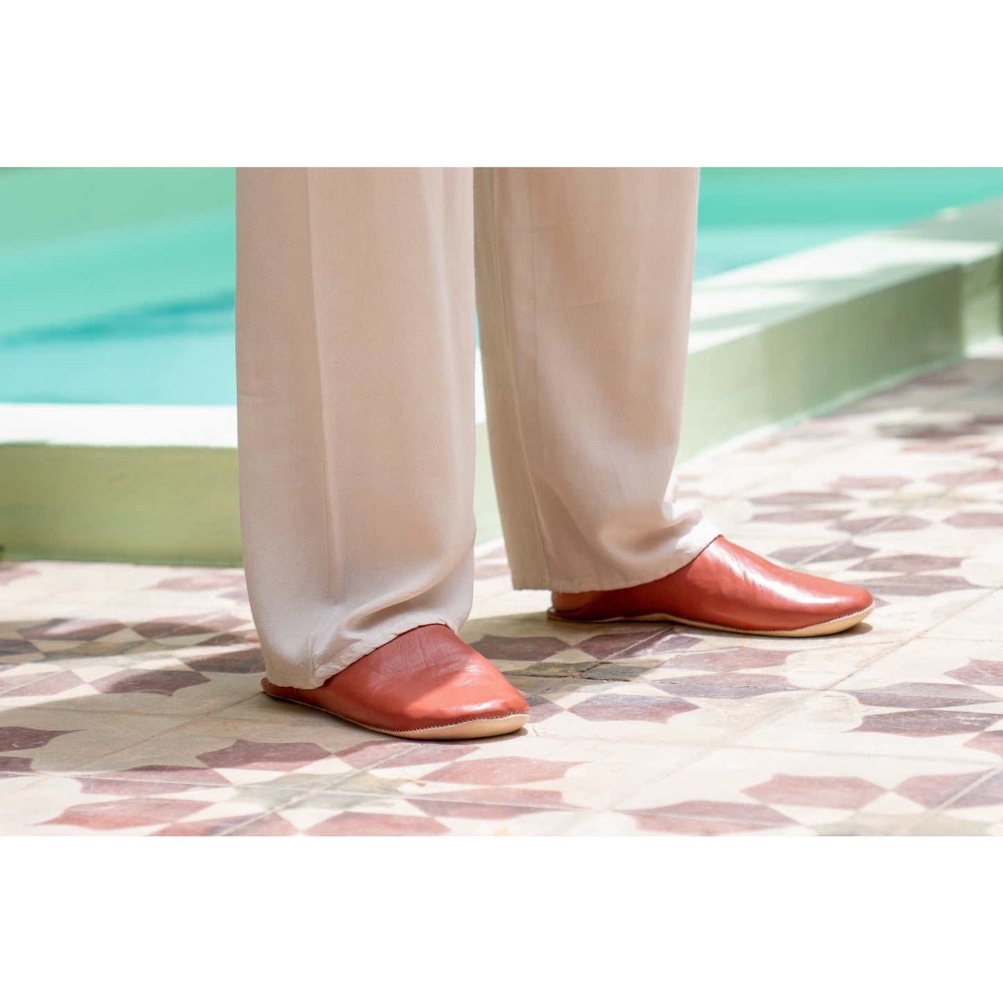 Moroccan Babouche Slippers, Terracotta