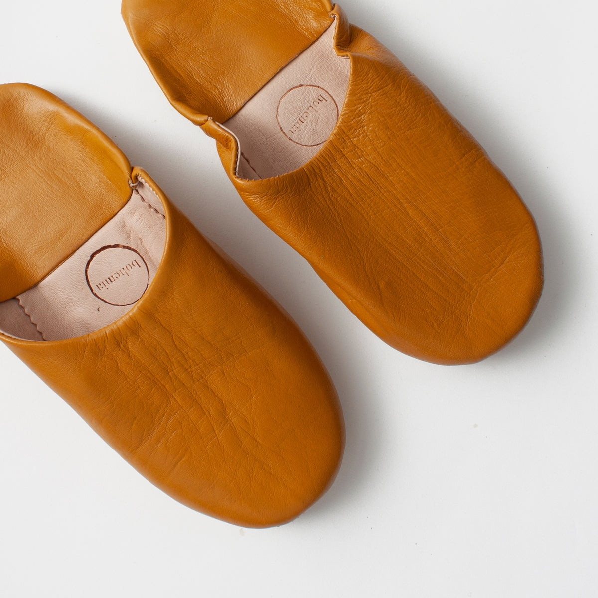 Moroccan Babouche Slippers, Ochre