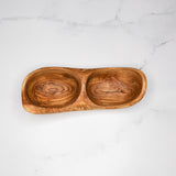 Divided Rustic Olive Wood Bowl